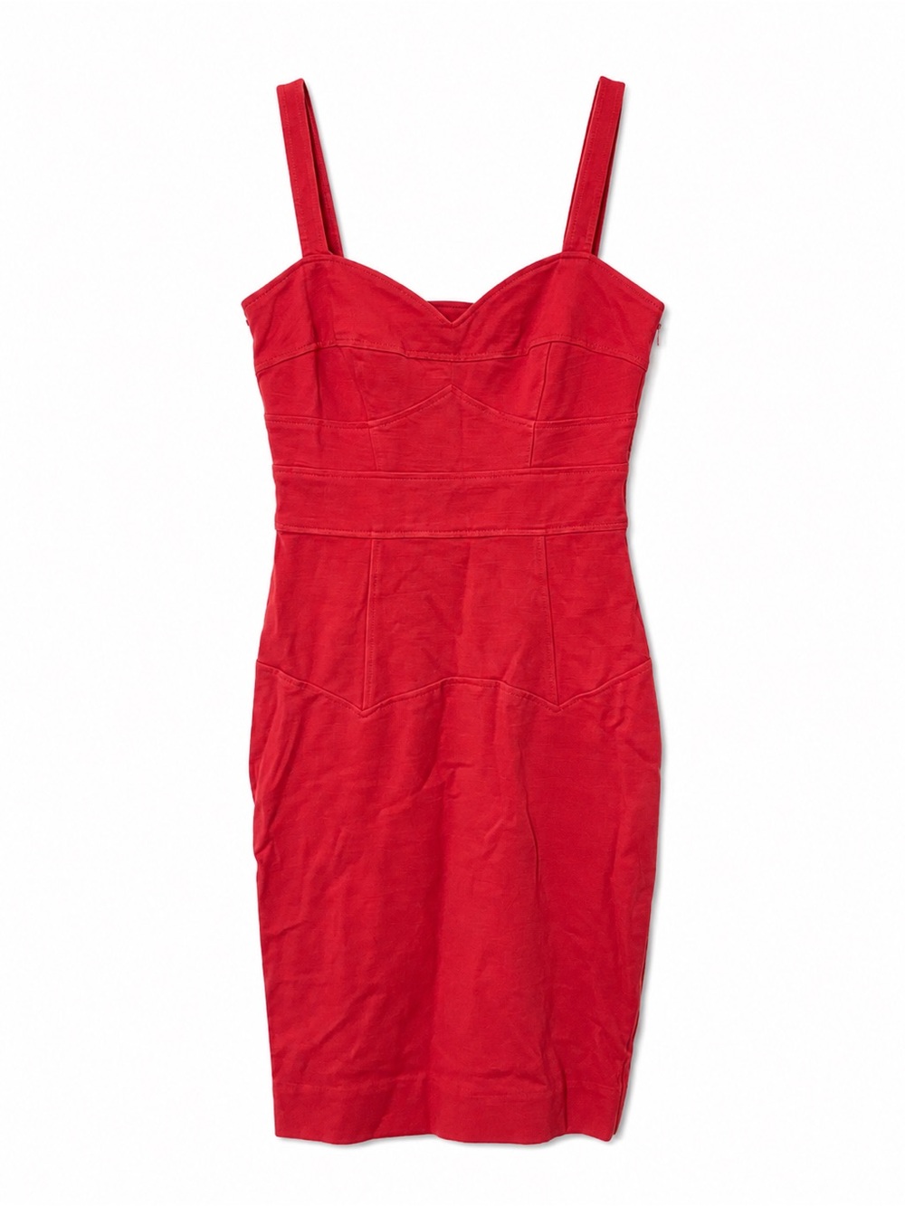 Diane Von Furstenberg Cherry Red Strap Midi Dress